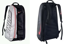 Nike Court Tech 1 Tennis Backpack Bag W/ Insulated Pocket BA4866, Black/Silver