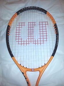 Wilson Titanium 3 Tennis Racquet - Soft Shock L3 - 4 3/8 - Orange & Black