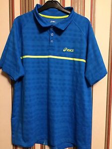 Asics Team Peformance Men's Tennis Polo Shirt Blue Men's Sz L $75