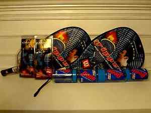 2 Wilson Racquetball Rippers W/ 2 Set Omini Protective Eyewear and 8 Penn Balls