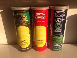 3 vintage tennis ball cans SLAZENGER