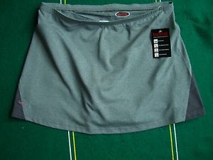 Bolle 8676 Gray Pull-on Skirt with Shorties Black Inserts L NEW NWT Skort