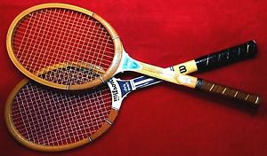 Lot (2) Wood Tennis Racquets Chris Evert "Pro" & "American" Very Good Condition!