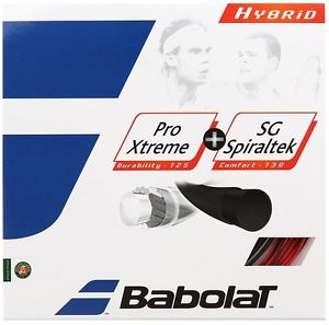 **NEW** LOT OF 6 BABOLAT HYBRID PRO XTREME + SPIRALTEK SG TENNIS STRING 3 COLORS