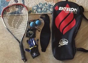 Ektelon Racquetball Racquet Powerfan Energy Long Body wCase + Extras VGC