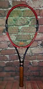 Wilson Pro Staff 97LS, grip 4 1/8 Tennis Racquet   Red/Black New Strings