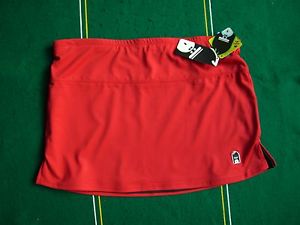 DUC W0905 Double-Double Reversible Pull-on Skirt Red/Black L NEW NWT