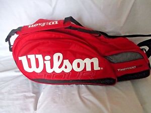 WILSON TOUR RED/BLACK TEAM TENNIS MULTIPLE RACKET CASE/THERMOGUARD