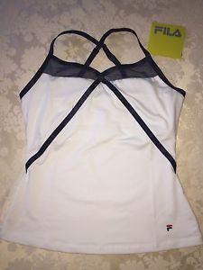 Fila Womens Heritage Cami Tank Size Small White Navy Blue New with Tag