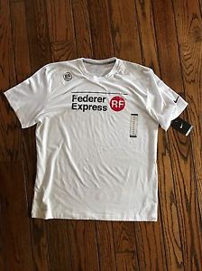 Roger Federer Express White Nike Tennis Shirt Rare X-Large !!!