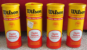 Vintage Wilson Tennis Ball Cans, SEALED with balls, 1984, metal