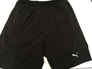 PUMA MEN'S TENNIS SHORTS - BLACK - SIZE: MEDIUM - PRE OWNED - FREE SHIPPING