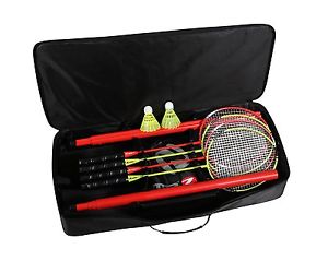 Badminton Instant Set-up Portable Case Rackets Shuttlecocks Net 2-4 Players