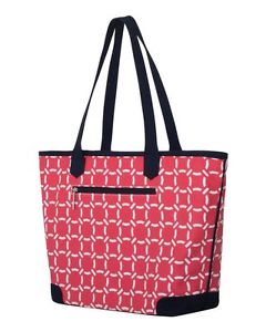 *NEW* Ame and Lulu Beach Tote, Tennis Cabana Red/Navy