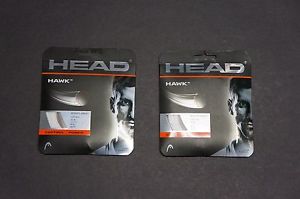 Tennis Racket String Head Hawk Control / Power 16 Gauge/12 M Black Lot of 3