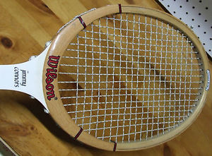 Vintage WILSON JIMMY CONNORS SELECT Strata-Bow Wood Tennis Racquet & Press:4 5/8