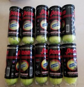 30 PENN CHAMPIONSHIP TENNIS BALLS EXTRA DUTY FELT VALUE BULK PACK OF 10 NEW CANS