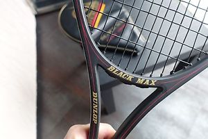 Dunlop Black Max Tennis Racquet-RARE VINTAGE MIDSIZE GRAPHITE w/ MATCHING COVER