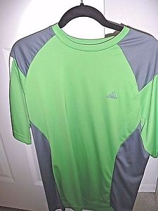 ADIDAS MEN'S TENNIS SHIRT GREEN/GRAY SIZE L