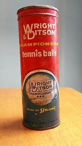 Vintage Wright & Ditson Championship Tennis Balls  Can Sealed Key Open