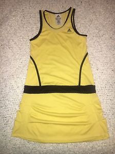 Youth Girls Adidas Tennis Dress - Yellow With Black Trim - Size Large - Unique!