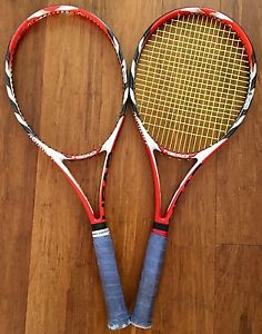 2X HEAD Microgel MP 98 STRUNG 18X20 Tennis Racquets LOT! 4 3/8! PRINCE SYN GUT!