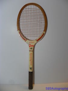 ANTIQUE VTG 1950s RED WHITE WILSON SPORT MODEL WOODEN WOOD TENNIS RACQUET RACKET