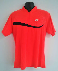 Yonex Men Badminton Shirt Zip Bright Orange Medium NEW #M1273EX