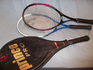 Lot of 3--Wilson Head Titanium/Prince Pro/Wilson Grand  Slam 110 Tennis Racquet