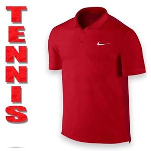 NWT $80 Men's Nike Tennis Fall Advantage Polo Shirt Red 685221 657
