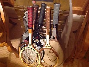 Lot of 5 Rare Vintage tennis rackets.  Some never played or strung