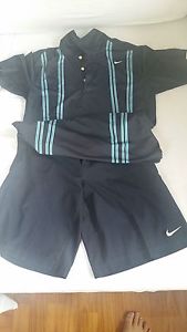 ike roger federer RF Tennis Shirt Short Men M MEDIUM Rare 2007