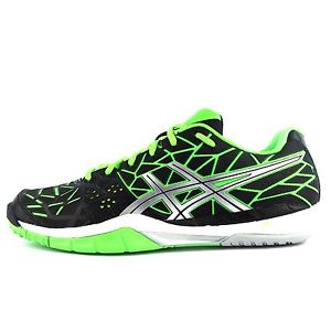 Asics Gel-Fireblast Chaussures de badminton Hommes Noir Vert E417N-9093