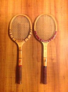 lot of 2 vintage wood tennis raquest bancroft super winner ii spalding hart euc
