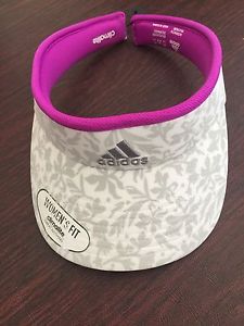 NWT Adidas Women's Fit Climalite Match Visor White Gray Purple Victorian Print