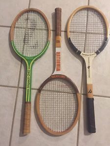 LOT OF 3 Vintage Wood Tennis Racquets Spalding Rosie Casals Wimbelton National
