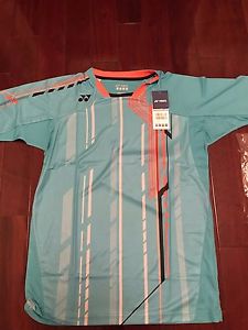 Yonex Tennis Badminton Men's Large Shirt Aqua Blue Dri Fit