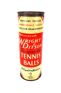 1940s Wright & Ditson Championship Tennis court Ball can tin vtg WWII sports 40s