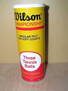 Vintage Wilson Championship Tennis Balls in Unopened Can. Optic Yellow