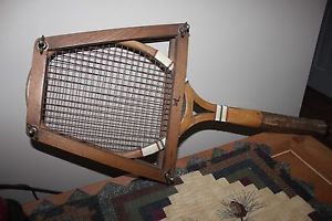 Vintage Wright & Ditson Wood Tennis Racquet All American Antique Great Display!