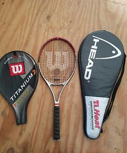 Wilson Titanium 2 Soft Shock System Graphite Tennis Racket * With Cover  4 1/2"