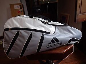 Adidas Barricade Tour 6 Racquet Duffle Backpack Silver Edition Tennis Bag - EUC