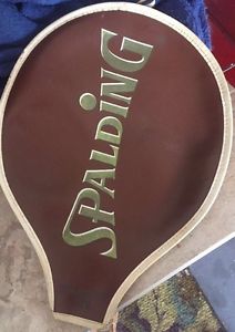 Vintage SPALDING Tennis Racquet Racket Head Origial Cover Zip Case Zipper Rare