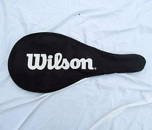 Empty WILSON TENNIS RACQUET Cover Sports Bag Storage Case Black Canvas Zipper