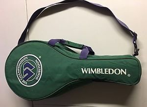 WIMBLEDON THE CHAMPIONSHIPS VINTAGE PADDED TENNIS 3-5 RACQUET RACKET BAG GREEN