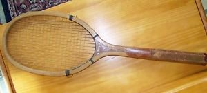 ANTIQUE VINTAGE wood Tennis Racket Manhatten