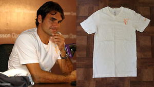 RARE Nike Federer Men's Summer RF Trophy T-Shirt White/Peach XS tennis nadal