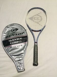 Dunlop McEnroe Comp II Tennis Racquet Racket SuperMid 95 W/Case Vintage Rare HTF