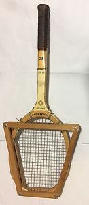 KARZEN POWER STROKE FIBRE WILDED THROAT Wooden Tennis Racquet Vintage RARE