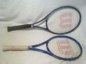 2 x pre-owned Tennis Racquet racquets racket Wilson Graphite Aggressor Titanium